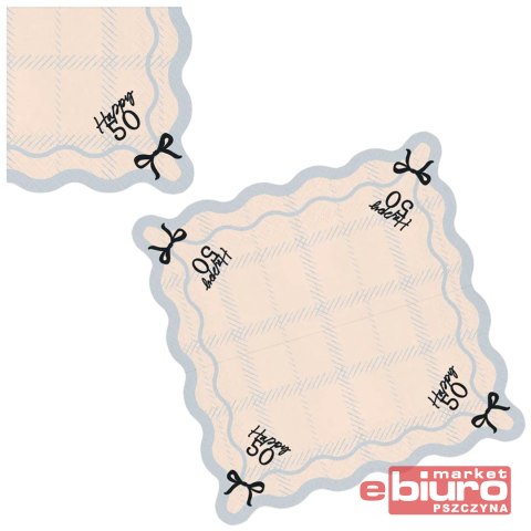 SERWETKI HAPPY 50 33X33CM MIX A'12 PARTYDECO