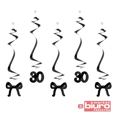 ŚWIDERKI NA 30 URODZ Z KOKAR 50CM CZARNE A'5 PARTY