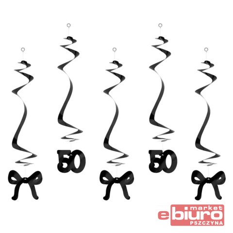 ŚWIDERKI NA 50 URODZ Z KOKAR 50CM CZARNE A'5 PARTY