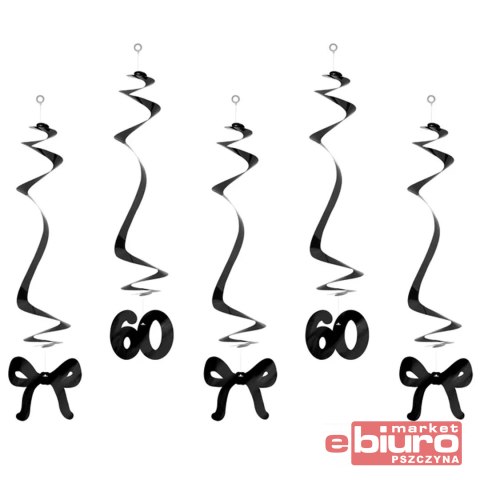 ŚWIDERKI NA 60 URODZ Z KOKAR 50CM CZARNE A'5 PARTY