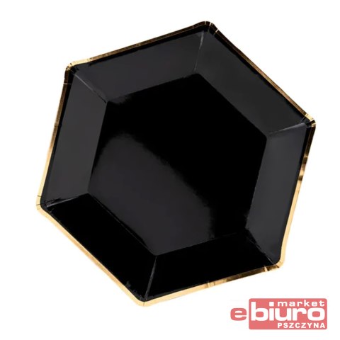 TALERZYKI LET'S CELEBRATE CZARNY 23CM A'6 PARTYDEC