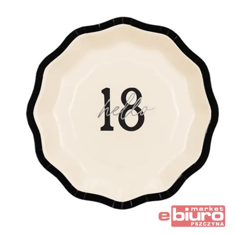 TALERZYKI PAPIER HELLO 18 MIX 18CM A'6 PARTYDECO