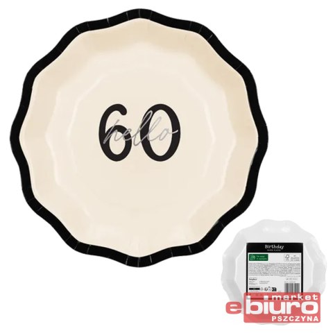 TALERZYKI PAPIEROWE HELLO 60 MIX 18CM A'6 PARTYDEC