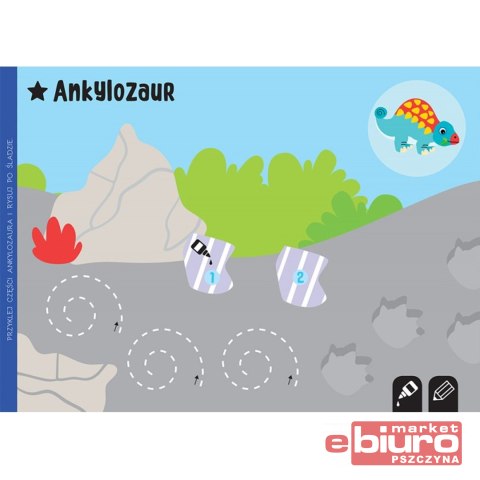 WYCINAM NAKLEJAM RYSUJĘ DINOZAURY WYCINANKI AKSJOM