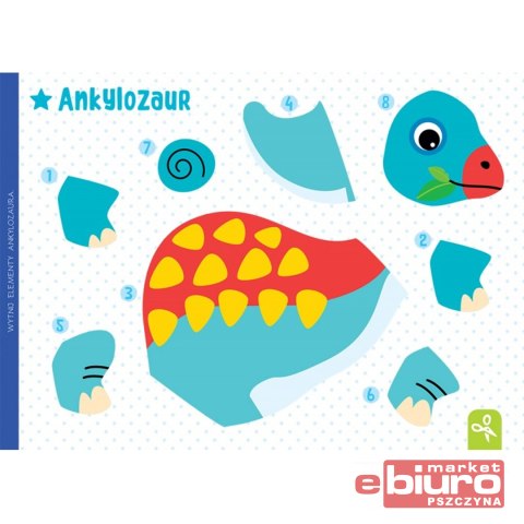 WYCINAM NAKLEJAM RYSUJĘ DINOZAURY WYCINANKI AKSJOM