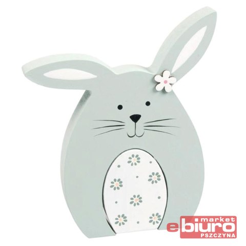 ZAJĄC DEKORACJA DREWNIANA 13,5X11,8X2,1CM ZIELONA