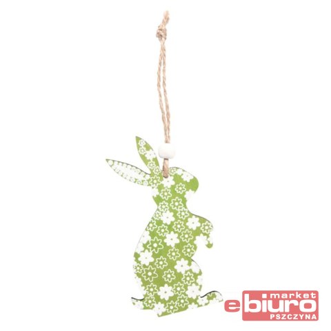 ZAJĄC ZAWIESZKA DREWNIANA 17X6CM 2SZT ZIELONA MFP