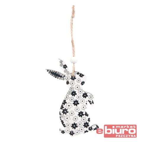 ZAJĄC ZAWIESZKA DREWNIANA 17X6CM 2SZT BIAŁA MFP