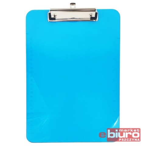 DESKA Z KLIPEM A4 PLASTIK PRZEŹROCZYSTA NIEBIESKA
