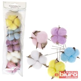 KOLOROWE KWIATY BAWEŁNY 5SZT