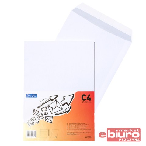 KOPERTA BANTEX C4 HK 25SZT BIAŁA FOLIA