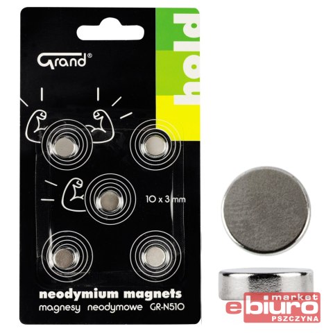MAGNESY NEODYMOWE GR-N510 10MM A'5 GRAND