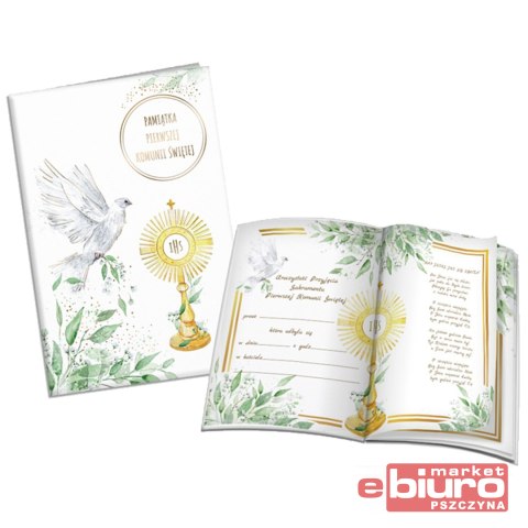 KSIĄŻECZKA A5 PAMIĄTKA KOMUNII GOŁĄB HOSTIA HENRY