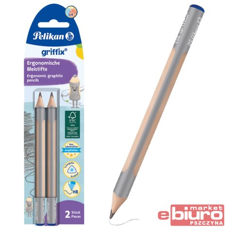 OŁÓWEK DREWNIANY GRIFFIX PELIKAN HB BLISTER 2 SZT