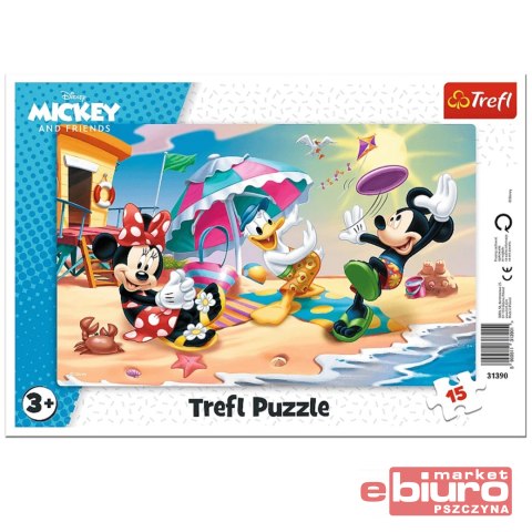 PUZZLE 15 RAMKOWE ZABAWY NA PLAŻY 3901 TREFL