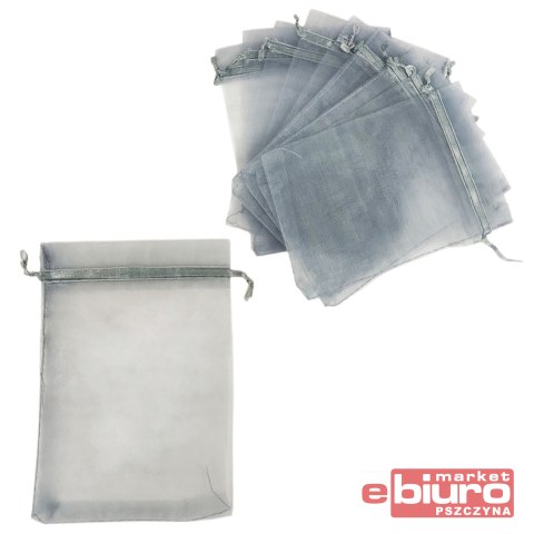 WORECZKI ORGANZOWE 10X15CM WR02 SREBRNE A'10