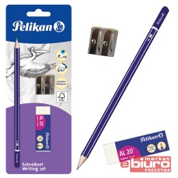 ZESTAW PELIKAN OŁÓWEK TEMPERÓWKA GUMKA DO ŚCIERANI