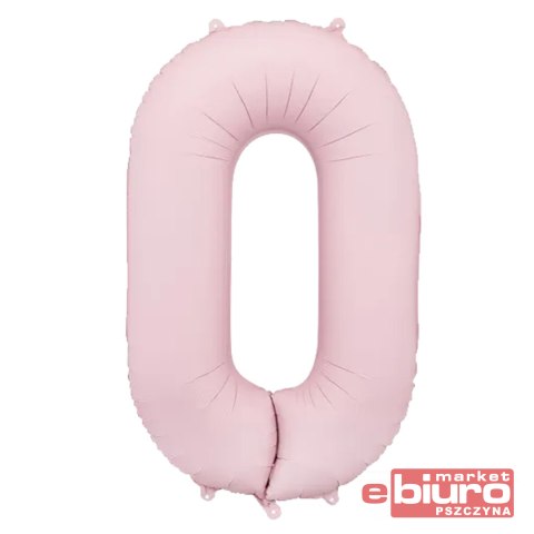 BALON FOLIOWY CYFRA "0" 86CM J. RÓŻOWY PARTYDECO