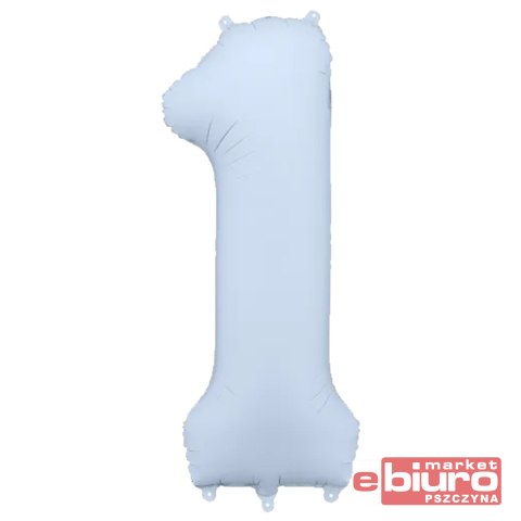 BALON FOLIOWY CYFRA "1" 86CM MGLISTY NIEBIESKI PAR
