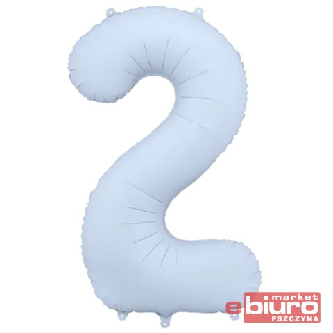 BALON FOLIOWY CYFRA "2" 86CM MGLISTY NIEBIESKI PAR
