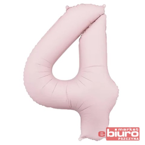 BALON FOLIOWY CYFRA "4" 86CM J. RÓŻOWY PARTYDECO