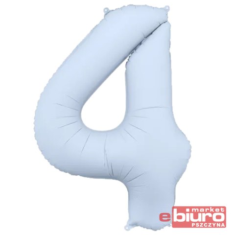 BALON FOLIOWY CYFRA "4" 86CM MGLISTY NIEBIESKI PAR