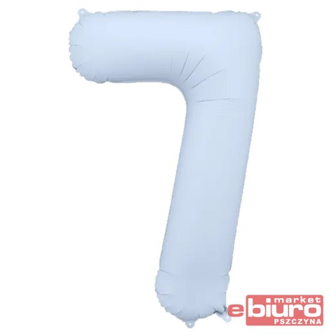 BALON FOLIOWY CYFRA "7" 86CM MGLISTY NIEBIESKI PAR