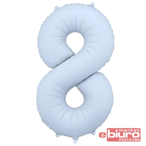 BALON FOLIOWY CYFRA "8" 86CM MGLISTY NIEBIESKI PAR