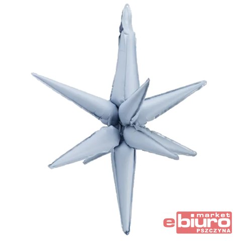 BALON FOLIOWY GWIAZDA 3D 105CM MGLISTY NIEBIESKI