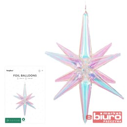 BALON FOLIOWY GWIAZDA 3D 70CM OPALIZUJĄCY PARTYDEC
