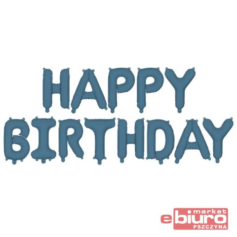 BALON FOLIOWY HAPPY BIRTHDAY 340X35CM GRANAT