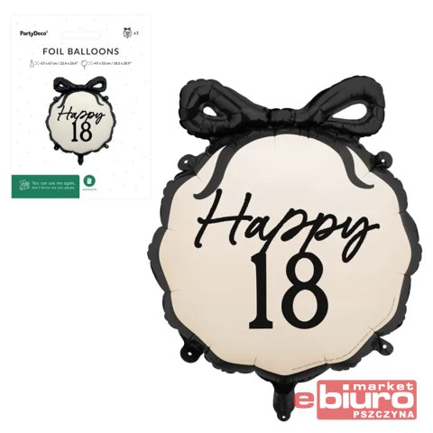 BALON FOLIOWY PASTYLKA HAPPY "18" 47X53CM PARTYDEC