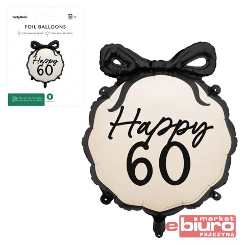 BALON FOLIOWY PASTYLKA HAPPY "60" 47X53CM PARTYDEC