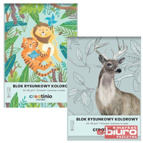 BLOK RYSUNKOWY TOP CREATINIO A4 10KARTEK 80G KOLOR