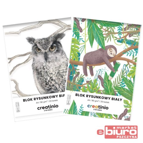 BLOK RYSUNKOWY TOP CREATINIO A4 20KARTEK 90G BIAŁY