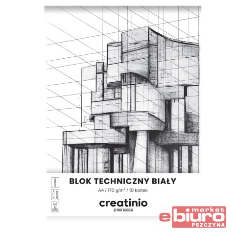 BLOK TECHNICZNY TOP CREATINIO A4 10 K 170G BIAŁY