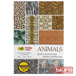 BLOK Z MOTYW. ANIMALS 80G/M2 A4 15+1 ARK 15 MOTYW.