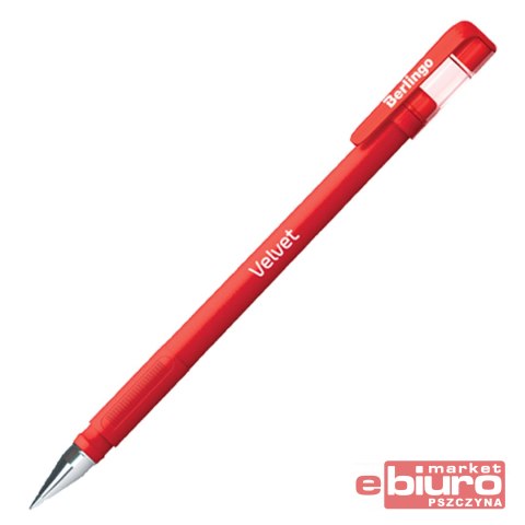 DŁUGOPIS ŻELOWY VELVET 0,5MM CZERWONY BERLINGO