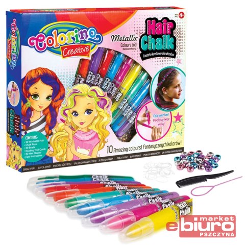 KIDS CREATIVE ZEST.PASTELI KREDOWYCH DO WŁOSÓW 10