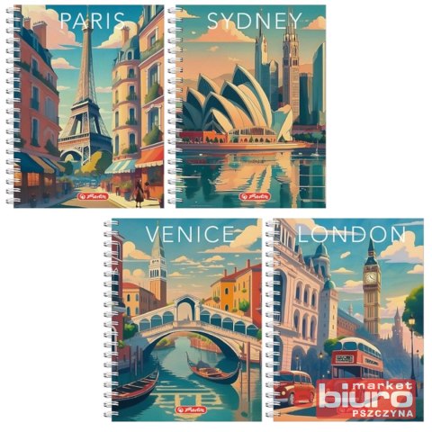 KOŁOZESZYT HER RETRO CITY 2 SPIR B5 100K 70G KRATK