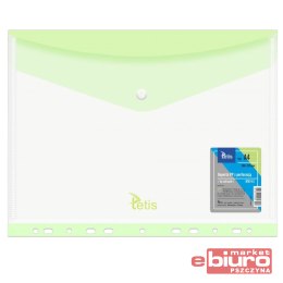 KOPERTA PP NA ZATRZASK Z PERFORACJĄ A4 ZIELONA BT614-Z TETIS