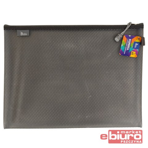 KOPERTA Z SUWAKIEM METALOWYM A4 CZARNA TETIS