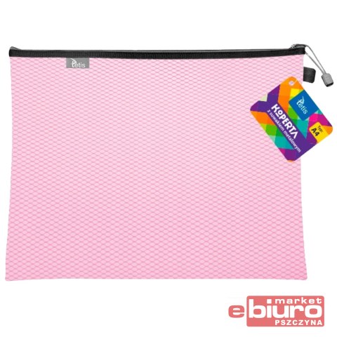 KOPERTA Z SUWAKIEM METALOWYM A4 RÓŻOWA TETIS