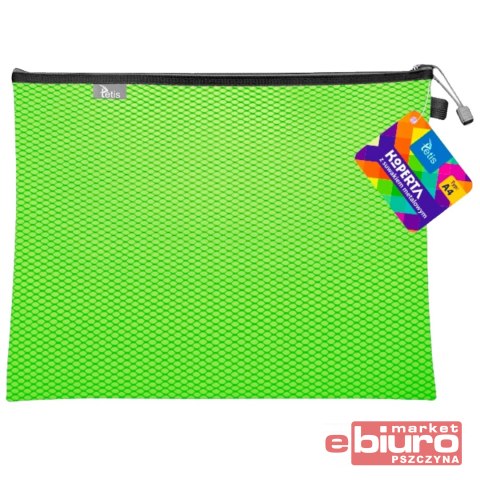 KOPERTA Z SUWAKIEM METALOWYM A4 ZIELONA TETIS