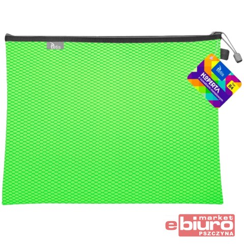 KOPERTA Z SUWAKIEM METALOWYM B4 ZIELONA TETIS