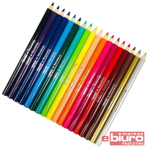 KREDKI OŁÓWKOWE OKRĄGŁE JUMBO 18 KOLORÓW COLORINO