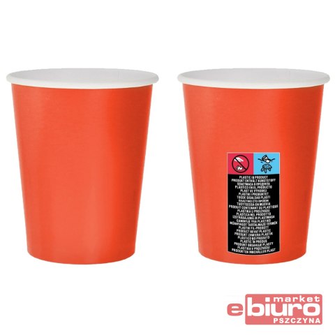 KUBECZKI PAPIEROWE JEDNOKOL. CZERWONE 270ML 6 SZT