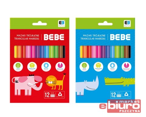 MAZAKI TRÓJKĄTNE 12 KOLORÓW BB KIDS