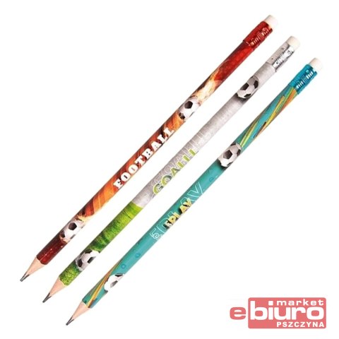 OŁÓWEK TRÓJKĄTNY Z GUM FOOTBALL HB CRESCO