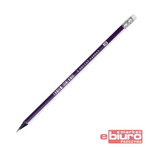 OŁÓWKI GRAFITOWE Z CZARNEGO DREWNA Z GUMKĄ 2B